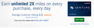 This low-interest credit card with double miles from Capital One is available only to those with excellent credit.