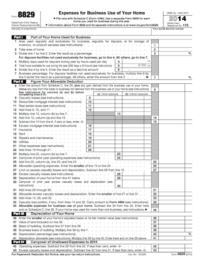 home office deduction irs form 8829