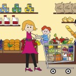 money lessons kids grocery shopping
