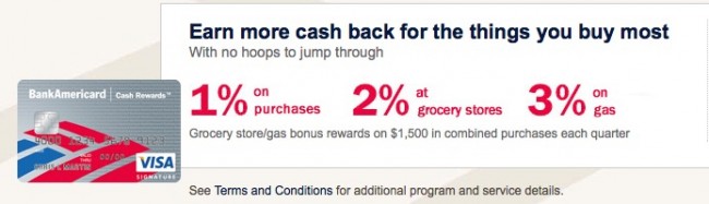 types credit cards rewards cards bank of america