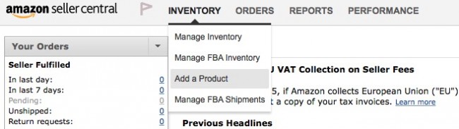 sell things on amazon seller central