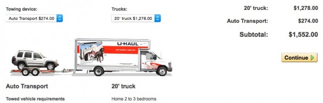 how to estimate moving costs uhaul calculator