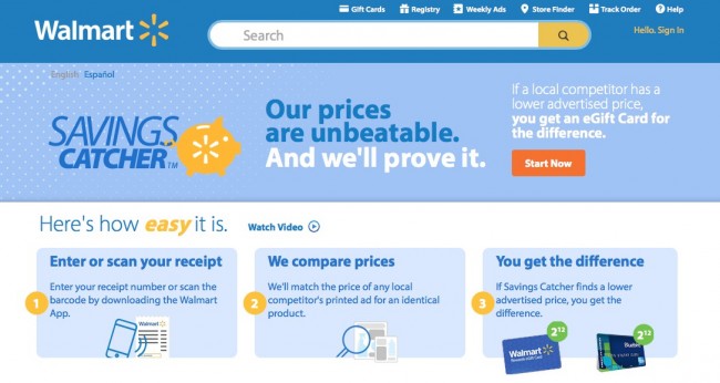 walmart savings catcher website receipt