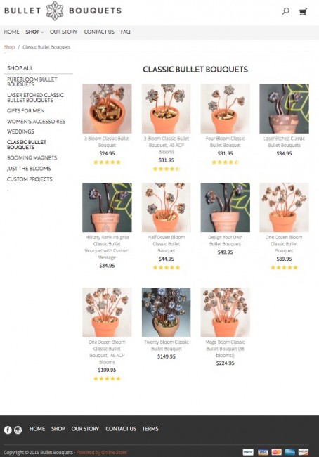 godaddy online stores review bullet bouquets