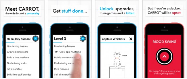 Carrot iPhone productivity app save money