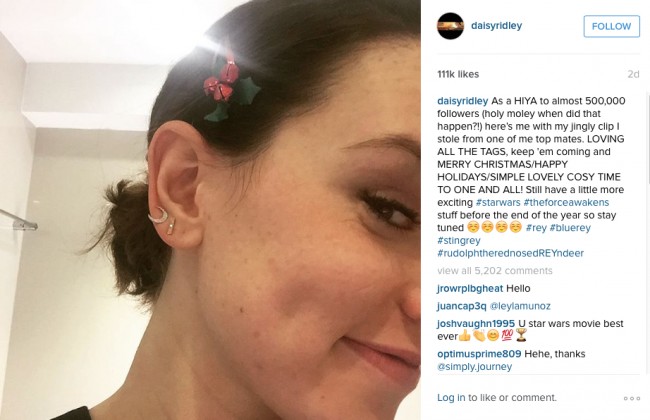Daisy Ridley instagram shot
