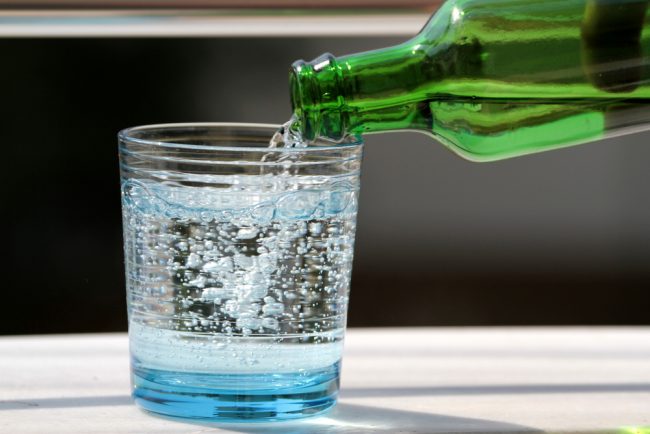 Most expensive water bottle pouring