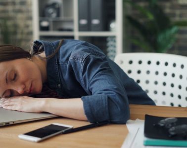 Office worker tired