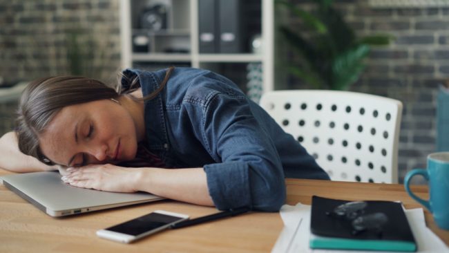 Office worker tired