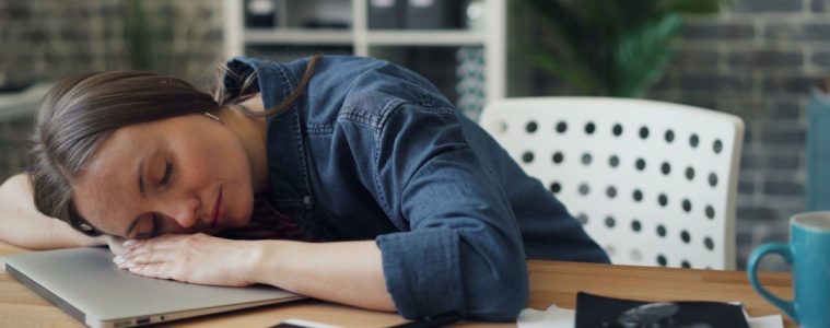 Office worker tired