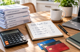 Debt Payoff Plan Desk Setup