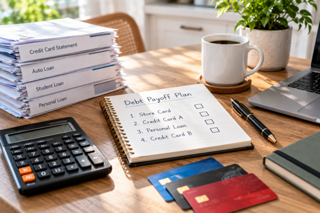 Debt Payoff Plan Desk Setup