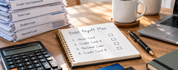 Debt Payoff Plan Desk Setup