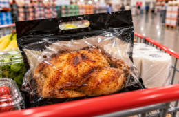 Warehouse Cart with Golden Rotisserie Chicken